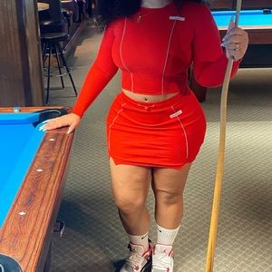 Women red 2 piece